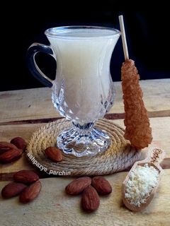 عکسی از دستور دمنوش بادام 🌸 چای بادام