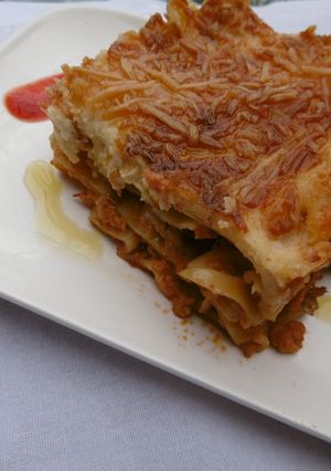 A picture of Oven Baked Chicken Lasagna with a Refreshing Taste.
