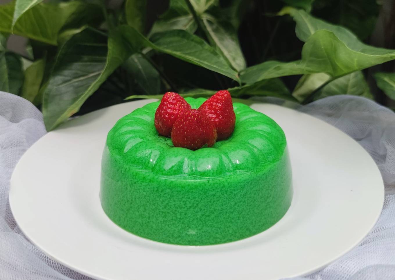 Puding Lumut Pandan (Beautiful Moss Pudding)