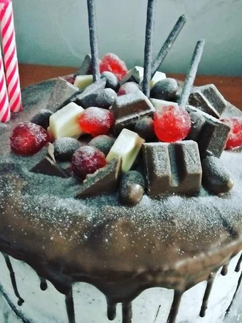 Langkah Gampang Membikin Resep  Choco Rustic Birthday Cake yang Bisa Manjain Lidah, Lezat Sekali