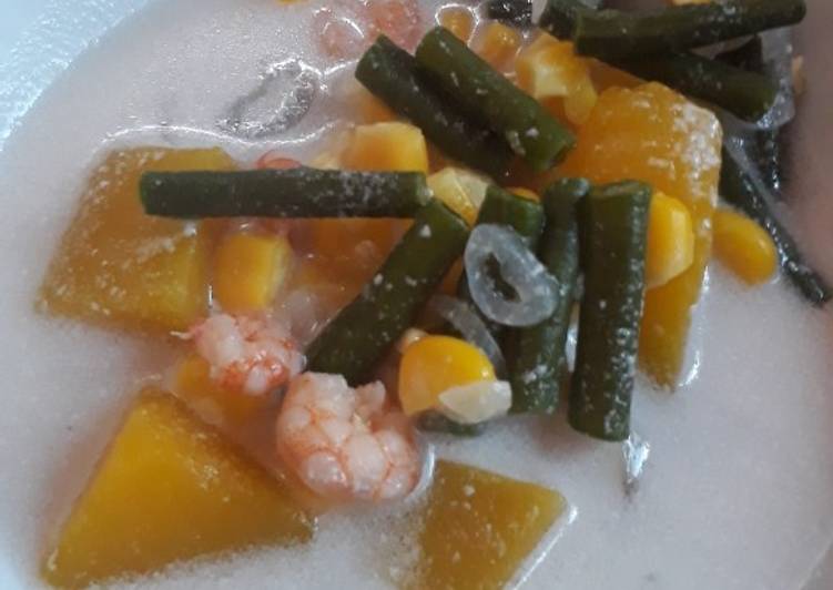 Bahan Menyiapkan Sayur santan labu udang yang Enak Banget