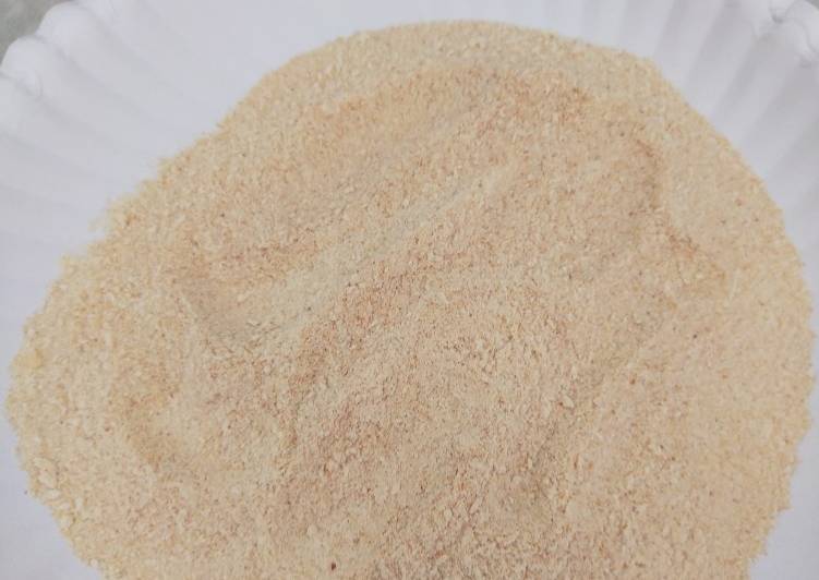 Langkah Mudah untuk  Tepung roti/tepung panir (dari roti tawar sisa) Jadi, mengenyangkan