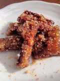 Fried Burdock Root with Sweet & Salty sauce