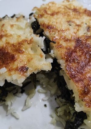 Φωτογραφία της συνταγής Ρύζι au gratin με σπανάκι και γραβιέρα