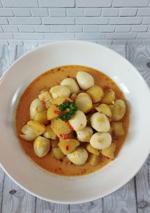 Foto resep Telur Puyuh Kentang Masak santan