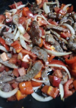 Una foto de Arrachera tipo discada