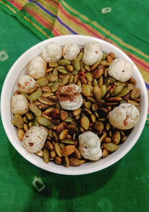 A picture of Masala Roasted Pumpkin Seeds.