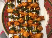 A picture of boneless chicken kebab