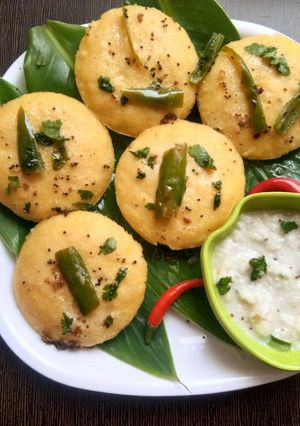 A picture of Idli Dhokla.