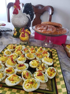 A picture of Deviled eggs.
