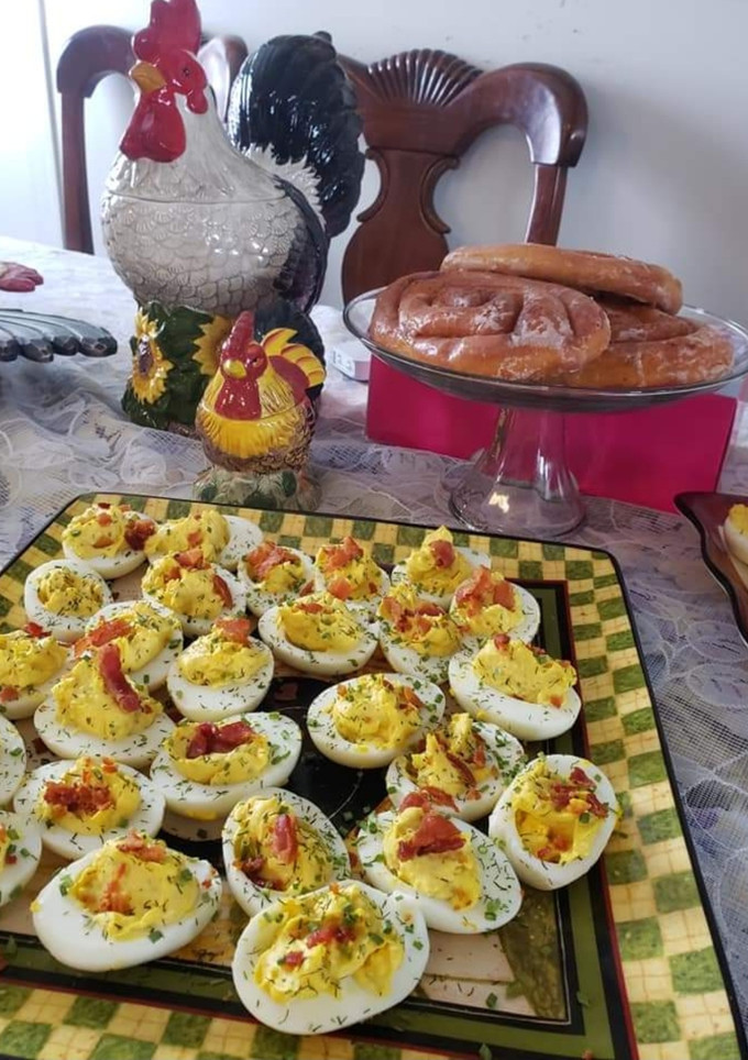 A picture of Deviled eggs.