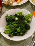 Boiled purple sprouting broccoli with ginger and soy sauce in 5 mins