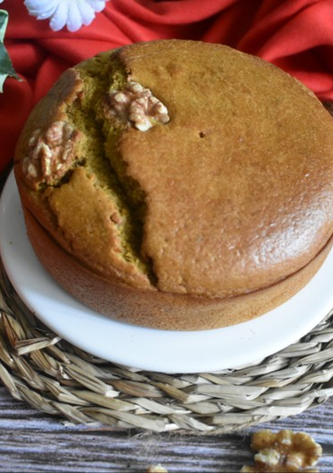 Una foto de Bizcocho de calabaza y nueces