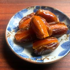 A picture of Candied Orange Peel Stuffed Dates.