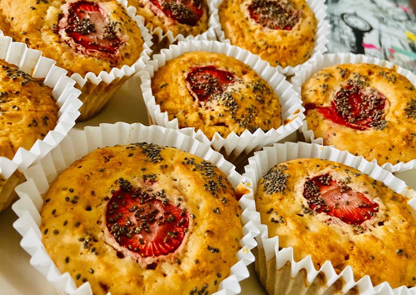 🍓🧁Cupcakes saludables de frutillas 🧁🍓
