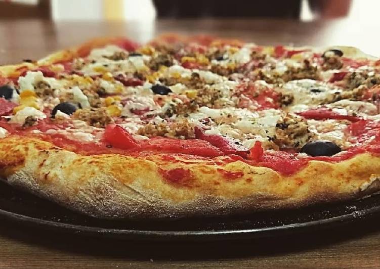 Pizza vegana de atún