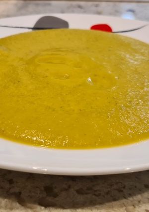 Foto principal de Crema de puerros, judías verdes, shiitake y zanahorias