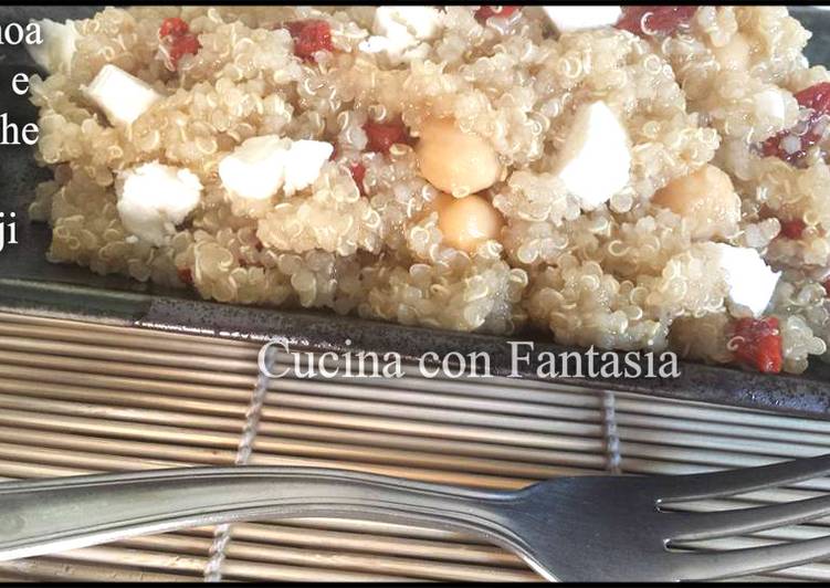 Quinoa con ceci, feta e bacche di Goji