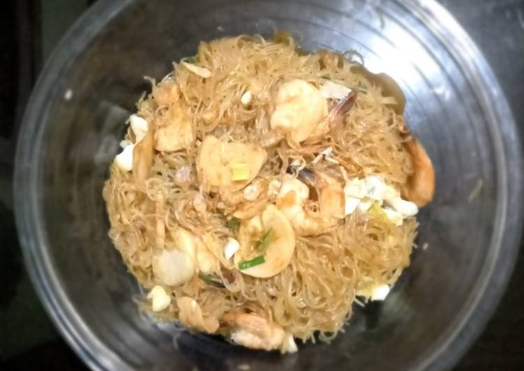 Resep Bihun goreng seafood🦐🍜 Mudah