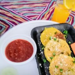 A picture of Besan cheese chilla.