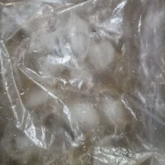 A picture of Ice cubes store in freezer.