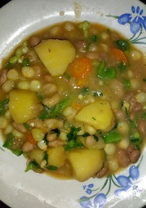 A picture of Githeri with potatoes #4 weeks challenge#.