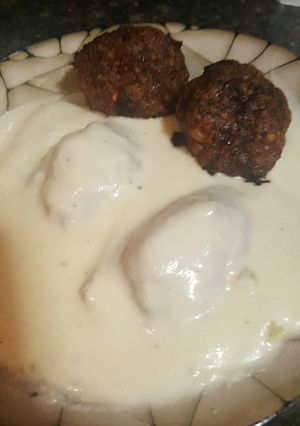 A picture of White cheddar alfredo (made with chickpea flour).