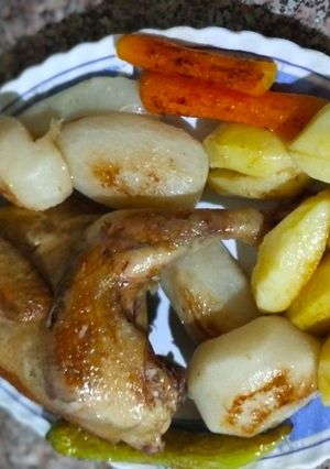 Une photo de Poulet fermier aux légumes