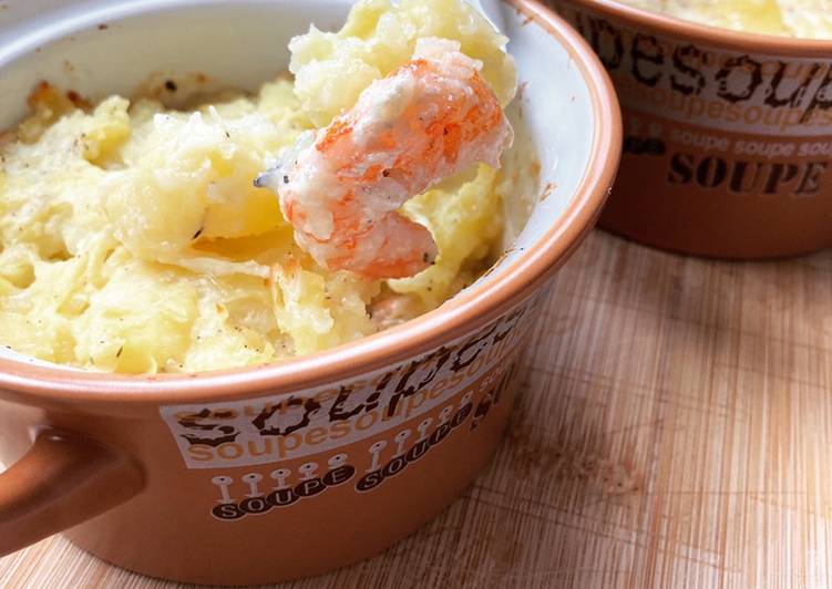 Comment Servir Hachis Parmentier au saumon et crevettes