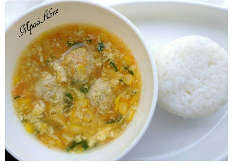 Resep: Makan di DimeMPASI 11M+ Sup Jagung Bola Daging