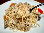 Gambar jamur shitake spageti