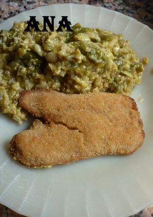 Una foto de Revuelto de arroz y arvejas