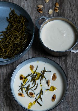 A picture of Cauliflower and Samphire Cream Soup.