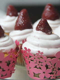 Una foto de Cupcakes con sabor a frutilla
