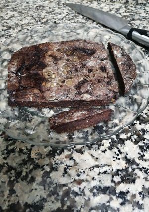 Una foto de Brownie de avena y linaza