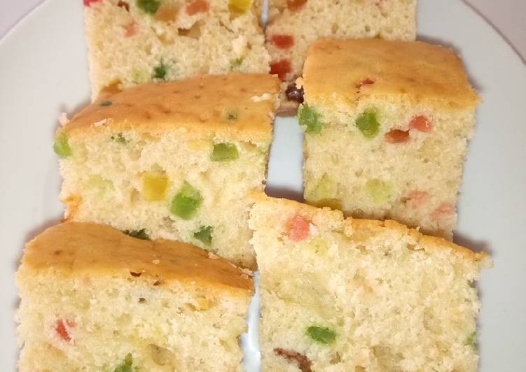 Steps to Make Ultimate Eggless vanilla tutti frutti cake