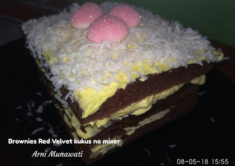 20. Brownies Red Velvet kukus no mixer#BikinRamadhanBerkesan