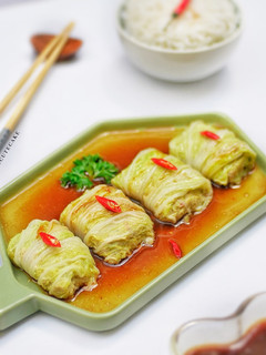 Foto resep Sawi Gulung Isi Ayam - Steamed Cabbage Roll