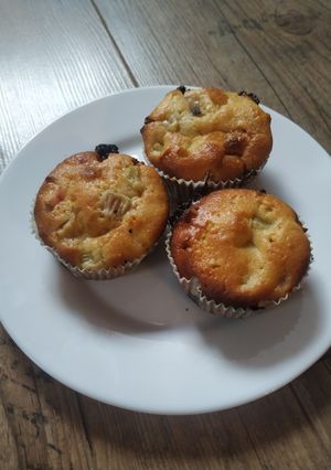 Fehércsokis rebarbarás muffin recept fotója