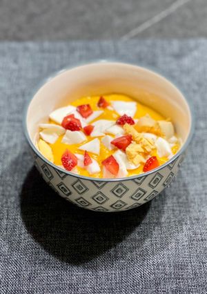 Una foto de Crema fría de Mango y Zanahoria