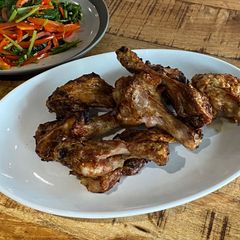 A picture of Fried chicken marinated in the Vietnamese Maggi soy sauce - cooked in an air fryer.