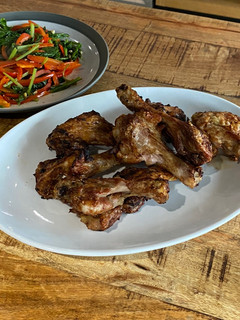 A picture of Fried chicken marinated in the Vietnamese Maggi soy sauce - cooked in an air fryer.