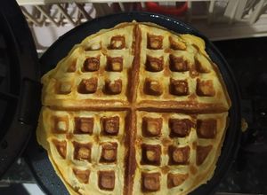 Una foto de Waffles de proteína