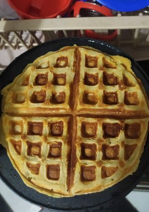 Una foto de Waffles de proteína