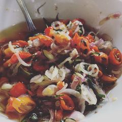 A picture of Quick simple sambal matah my version.