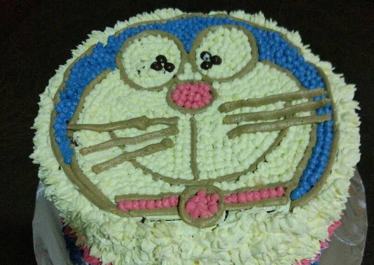Cara Gampang Membuat Doraemon cake, alamama 😋😋, Lezat Sekali