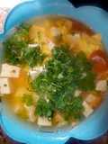 Canh cà chua trứng đậu phụ