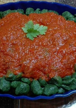 Una foto de Ñoquis de espinaca