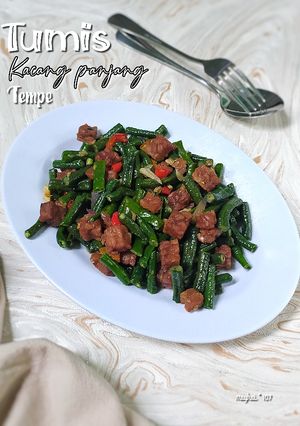 Foto resep Tumis kacang panjang + tempe