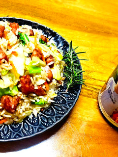 A picture of Sausage and Cabbage Fried Rice.